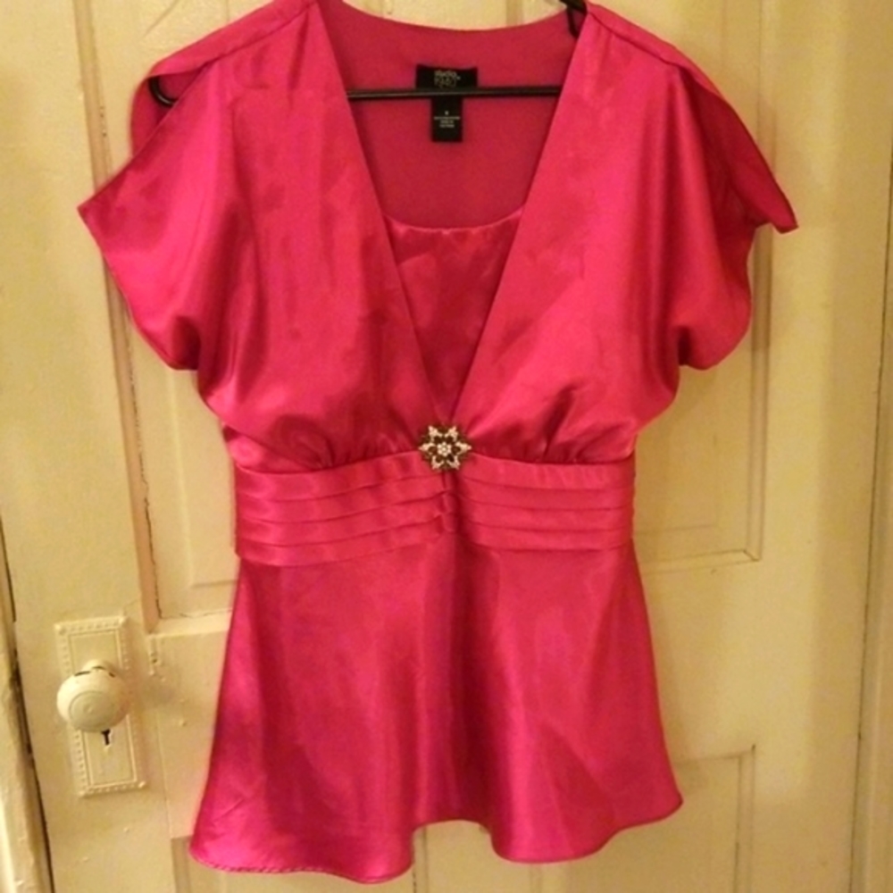 Elegant hot pink Satin Blouse